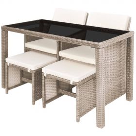 Set mobilier de exterior cu perne