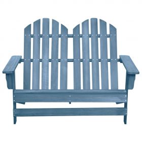 Scaun de gradina Adirondack cu 2 locuri albastru lemn de brad