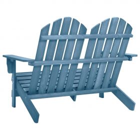 Scaun de gradina Adirondack cu 2 locuri albastru lemn de brad