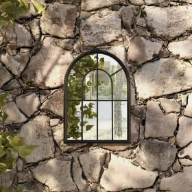 Oglinda de gradina, negru, fier, uz exterior, model 2