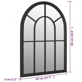 Oglinda de gradina, negru, fier, uz exterior, model 2