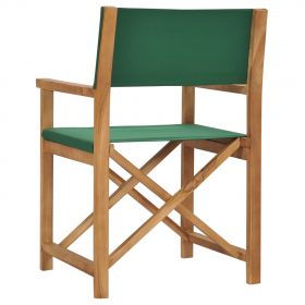 Scaun de regizor pliabil, verde, lemn masiv de tec, verde