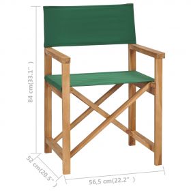Scaun de regizor pliabil, verde, lemn masiv de tec, verde