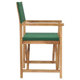 Scaun de regizor pliabil, verde, lemn masiv de tec, verde