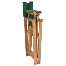 Scaun de regizor pliabil, verde, lemn masiv de tec, verde