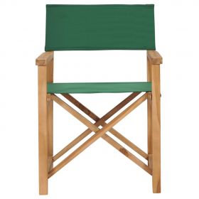 Scaun de regizor pliabil, verde, lemn masiv de tec, verde