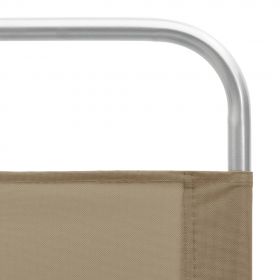 Scaune de plaja pliante, 2 buc., material textil, gri taupe