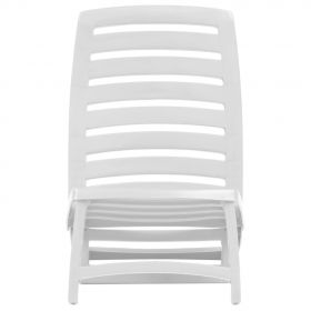 Scaun de plaja pliant, 4 buc., alb, plastic