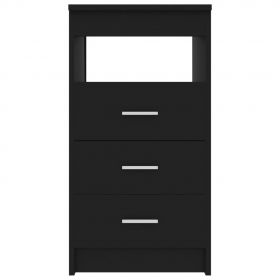 Dulap cu sertare negru 40x50x76 cm lemn compozit,