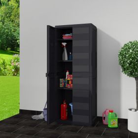 Dulap de depozitare pentru gradina cu 3 rafturi negru,