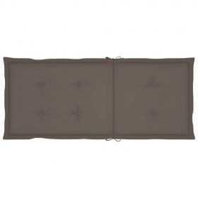 Scaune de gradina cu perne gri taupe, 2 buc., lemn masiv de tec-3062324
