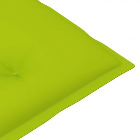 Scaune de gradina cu perne verde aprins, 2 buc., lemn masiv tec