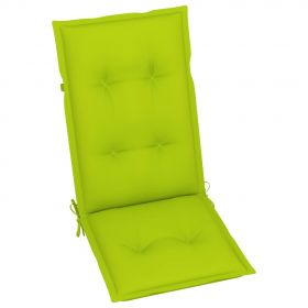 Scaune de gradina cu perne verde aprins, 2 buc., lemn masiv tec