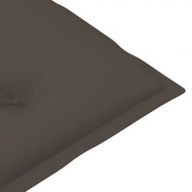 Scaun de gradina cu perna gri taupe, lemn masiv de tec