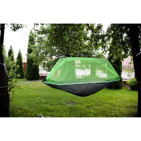 Hamac de Camping Dublu (2 persoane), 200 x 100 cm + Plasa de tantari, verde