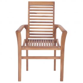 Scaune bucatarie cu perne albastru regal, 8 buc. lemn masiv tec