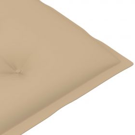 Scaun de gradina cu perna bej, lemn masiv de tec-3062364
