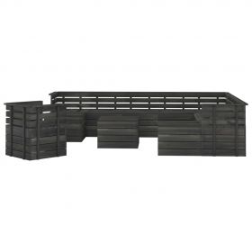 Set mobilier gradina paleti cu perne 12 piese lemn masiv pin