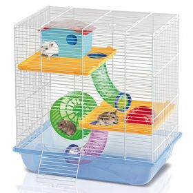 Cusca pentru hamsteri Criceti 7 Alb-Azzurro 44x26x53.5 cm