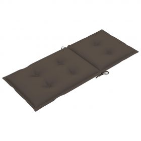 Scaune gradina cu perne gri taupe, 2 buc., lemn masiv tec-3062339