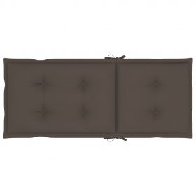 Scaune gradina cu perne gri taupe, 2 buc., lemn masiv tec-3062339