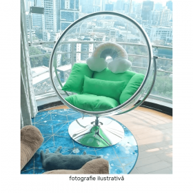 Scaun suspendat cu suport, transparent/ auriu/ gri, BUBBLE TIP 2