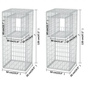Stalp cos gabion/jardiniera din otel