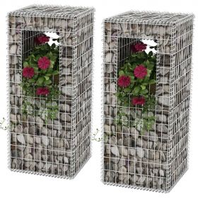 Stalp cos gabion/jardiniera din otel
