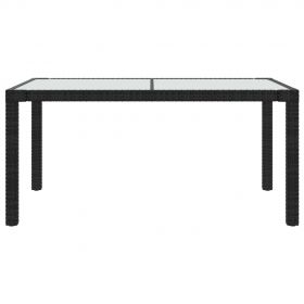 Masa de gradina maro 90x90x75 cm sticla securizata si poliratan