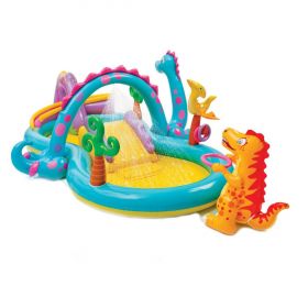 Piscina gonflabila Dinoland cu accesorii, 333 x 229 x 112 cm