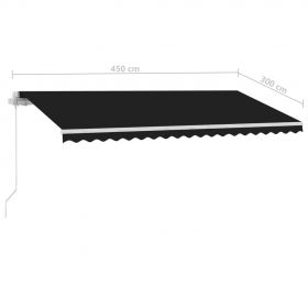 Copertina retractabila manual cu LED albastru si alb 300x250 cm