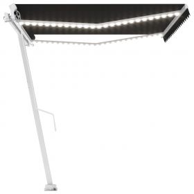Copertina retractabila manual cu LED albastru si alb 300x250 cm