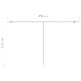 Copertina retractabila manual cu LED albastru si alb 300x250 cm
