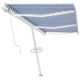 Copertina autonoma retractabila automat albastru&alb 300x250 cm