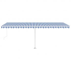 Copertina autonoma retractabila automat albastru&alb 300x250 cm
