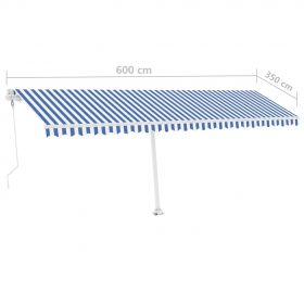 Copertina autonoma retractabila automat albastru&alb 300x250 cm