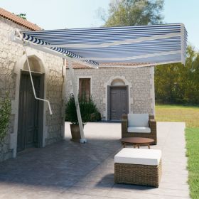 Copertina autonoma retractabila automat albastru&alb 300x250 cm