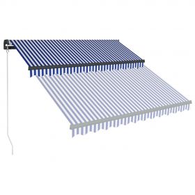 Copertina retractabila manual, albastru/alb