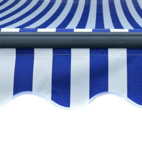 Copertina retractabila manual cu LED, albastru/alb/negru, 500 x 300 cm
