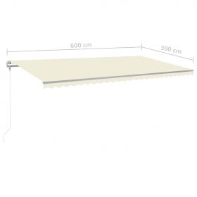 Copertina retractabila manual cu LED, crem, model 2