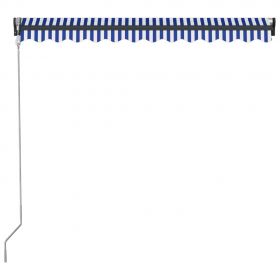 Copertina retractabila manual, albastru/alb