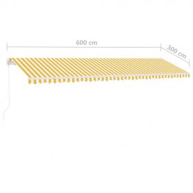 Copertina retractabila manual cu LED, galben/alb, model 3