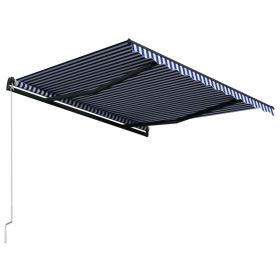 Copertina retractabila manual, albastru/alb