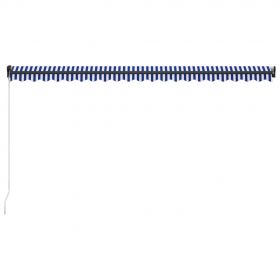 Copertina retractabila manual cu LED, albastru/alb/negru, 500 x 300 cm
