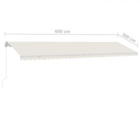 Copertina retractabila manual cu LED, crem, model 6