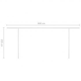 Copertina retractabila manual cu LED, antracit, model 6