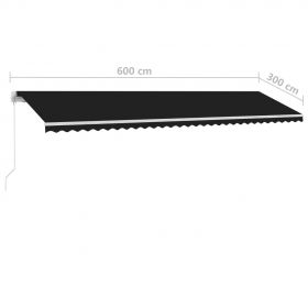 Copertina retractabila manual cu LED, antracit, model 2