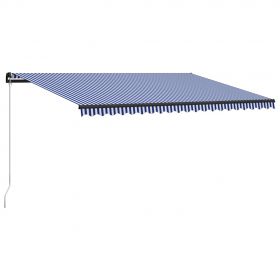 Copertina retractabila manual cu LED, albastru/alb/negru, 500 x 300 cm