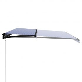 Copertina retractabila manual cu LED, albastru/alb/negru, 500 x 300 cm