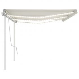 Copertina retractabila manual cu LED, crem, model 2